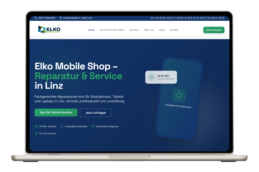 Website für Elko Mobile Shop