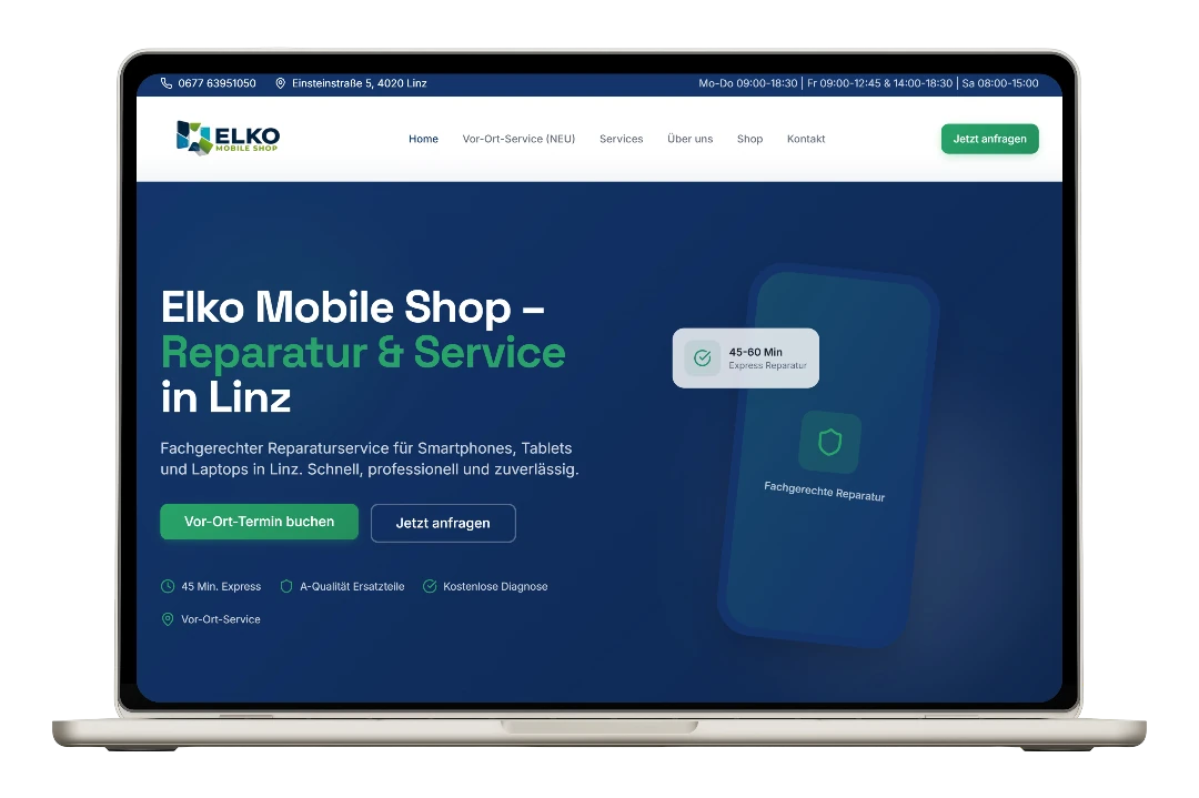 Website für Elko Mobile Shop